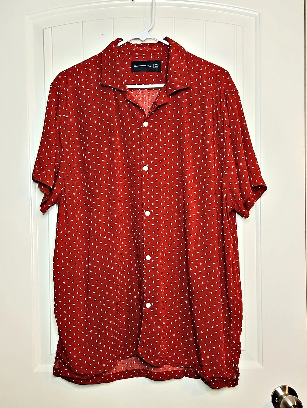Abercrombie & Fitch Men's Red Pattern Casual Shirt Size XXL
